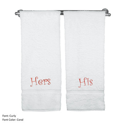 Ensemble de serviettes en coton turc 2 pièces Elianna His & Hers