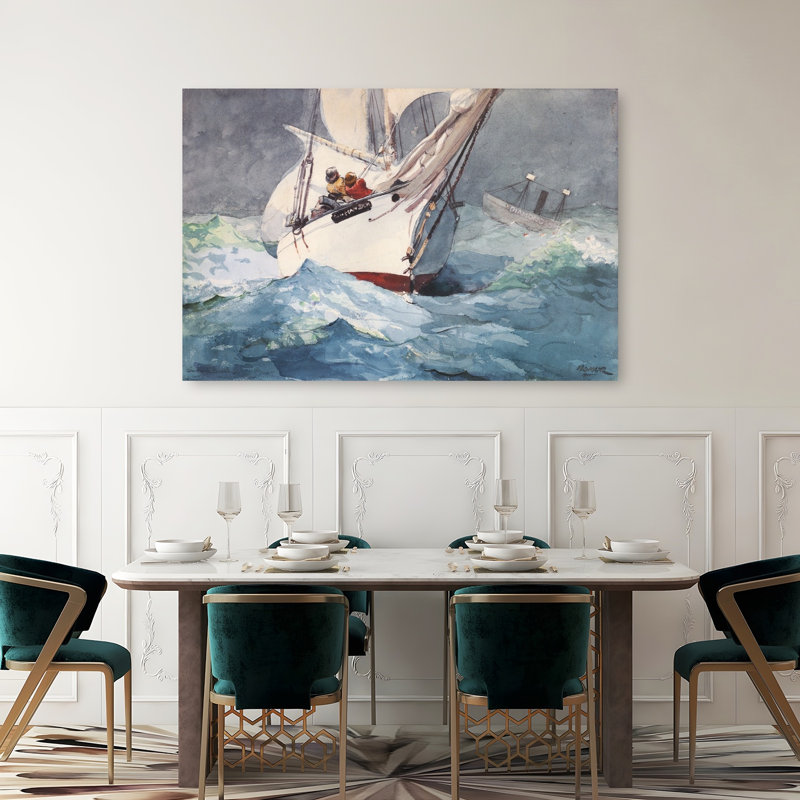 «Diamond Shoal», reproduction d'art classique côtière abstraite de 1905, 40" H x 60" W