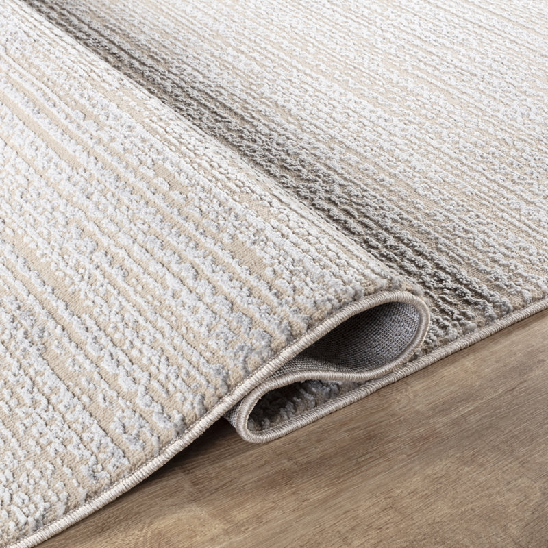 High-Low Preston Rug, Rectangle 12' x 15'2", Beige/Gray