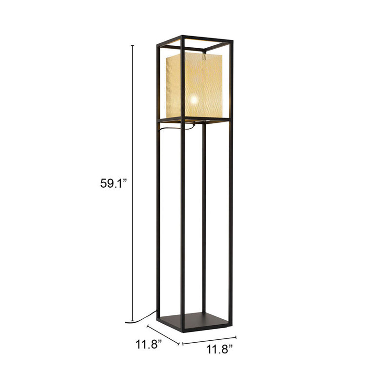 Lampe sur pied Yves dorée et noire