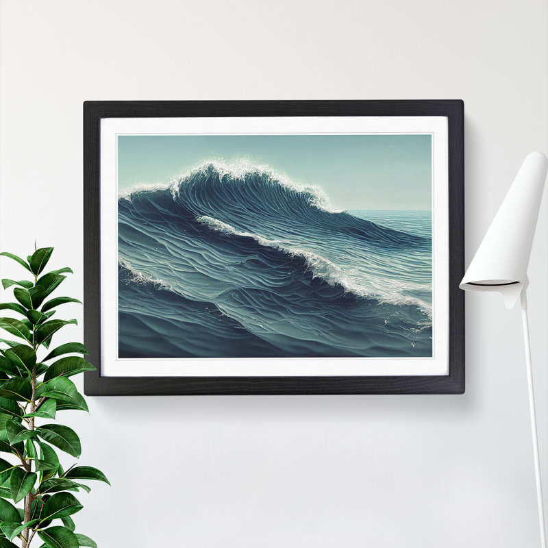 Sublime Ocean Wave - Single Picture Frame Print, Black Framed, 46cm H x 64cm W x 2cm D