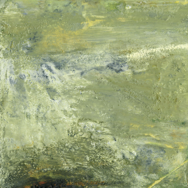 Encaustic Tile In Green VII by Sharon Gordon - Wrapped Canvas Painting, 51cm H x 51cm W x 3.8cm D