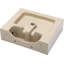 Lavabo de salle de bain mural moderne en céramique rectangulaire avec finition ultrabrillante et trou de trop-plein