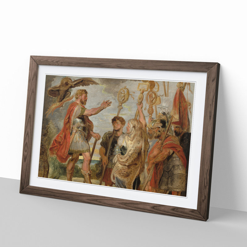 Decius Mus Addressing the Legions by Peter Paul Rubens - Picture Frame Painting, 27cm H x 36cm W x 2cm D, Walnut Framed