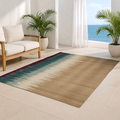 Tapis intérieur et extérieur beige Watercolor