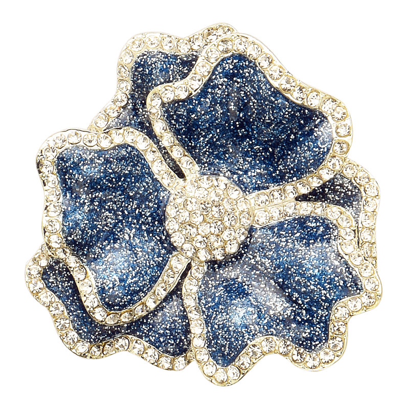 Crystal Flower Napkin Ring, Blue
