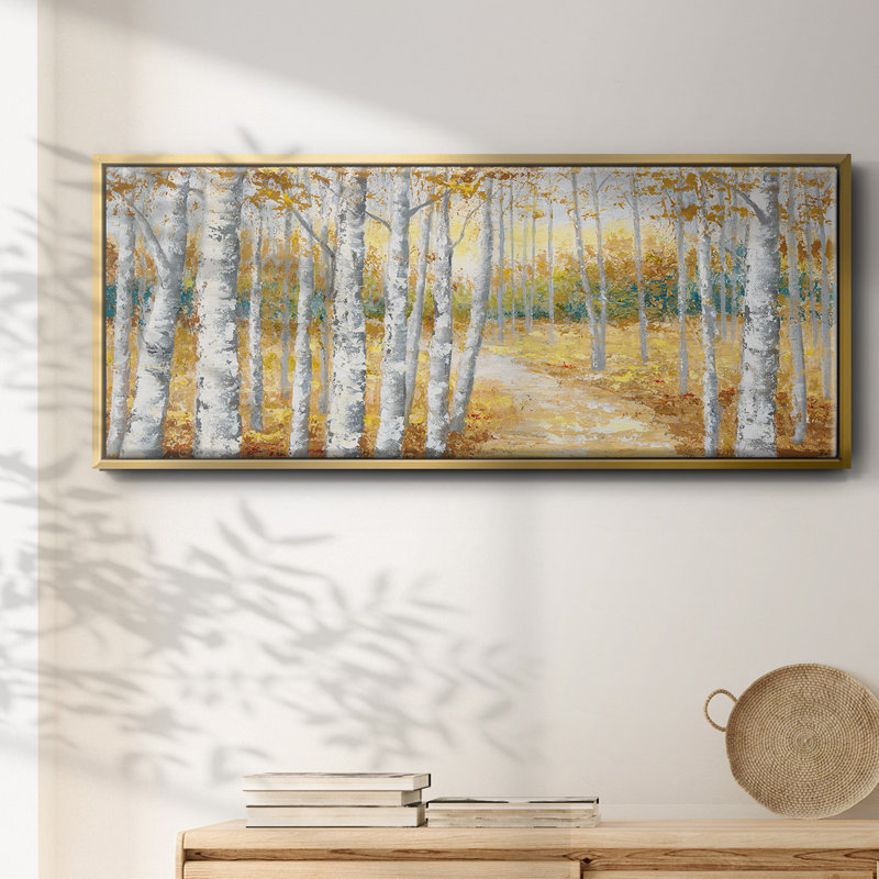 Birch Path I - toile encadrée, H 12 po x l 30 po