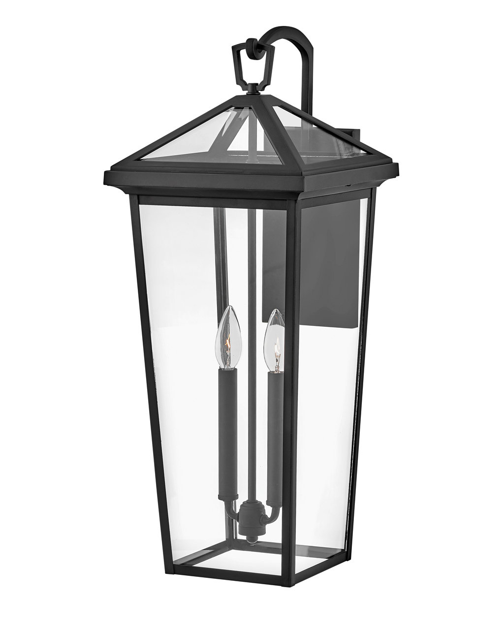 Caliana 2 Light Empire Outdoor Aluminum LED Wall Light, 4, Museum Black