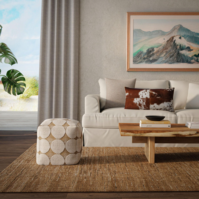 Tapis 100% laine tissé à la main, Rectangle 5 pi x 7 pi 6 po