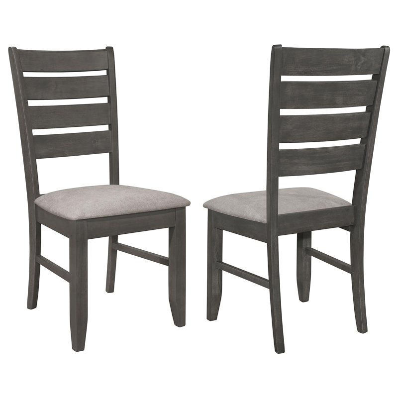 2 chaises de salle à manger rembourrées grises - dossier moderne avec 2 sièges