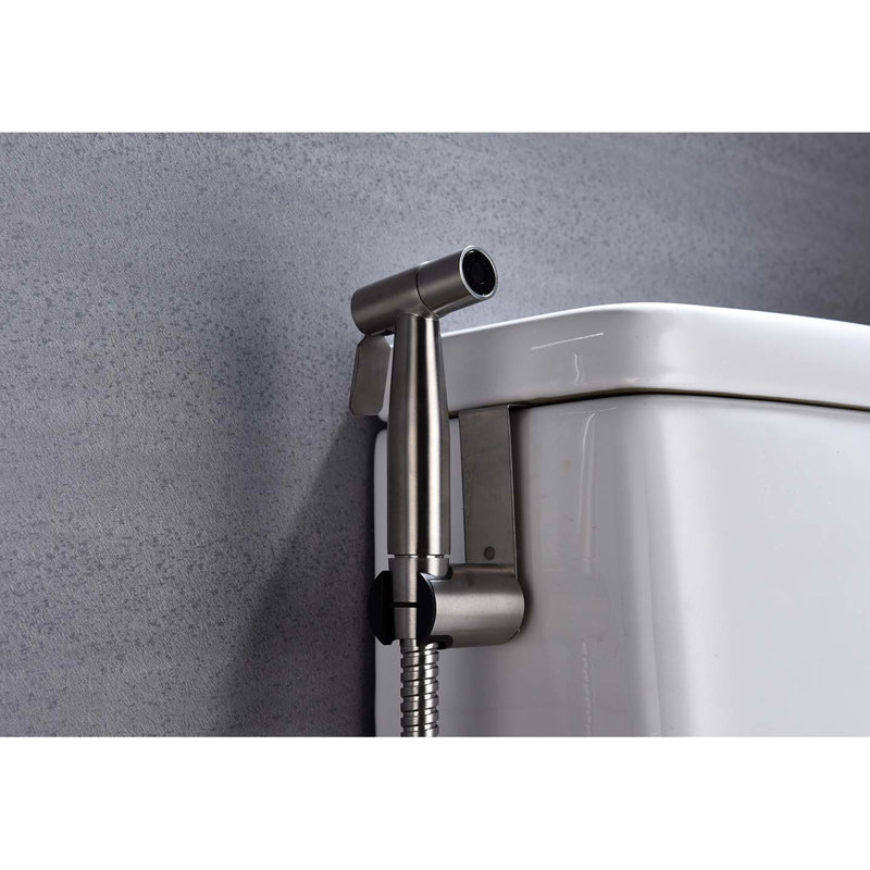 Silver Metal Handheld Bidet For Toilet - Two Spray Options, Rust, Hygiene Focused Bathroom Metal, Jet And Gentle Mode, Easy Install