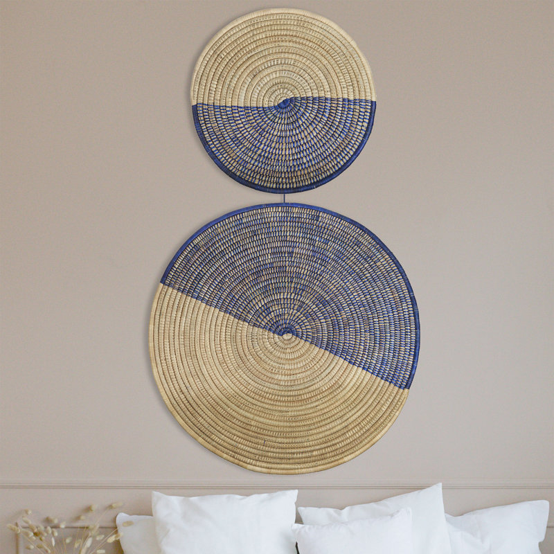 Handmade Boho Abstract Wall Decor on Palm Leaves