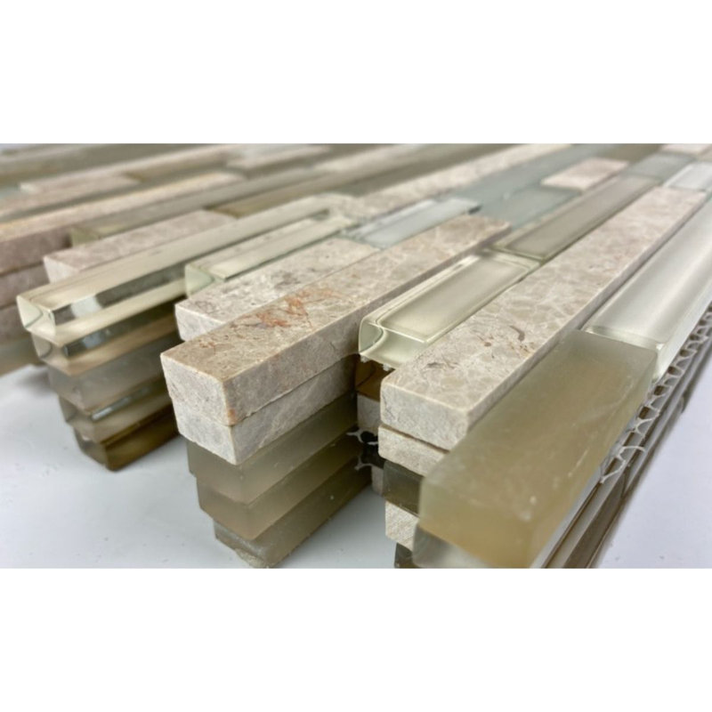 Carreau de mosaïque linéaire de qualité supérieure 1 po x 4 po, Moka