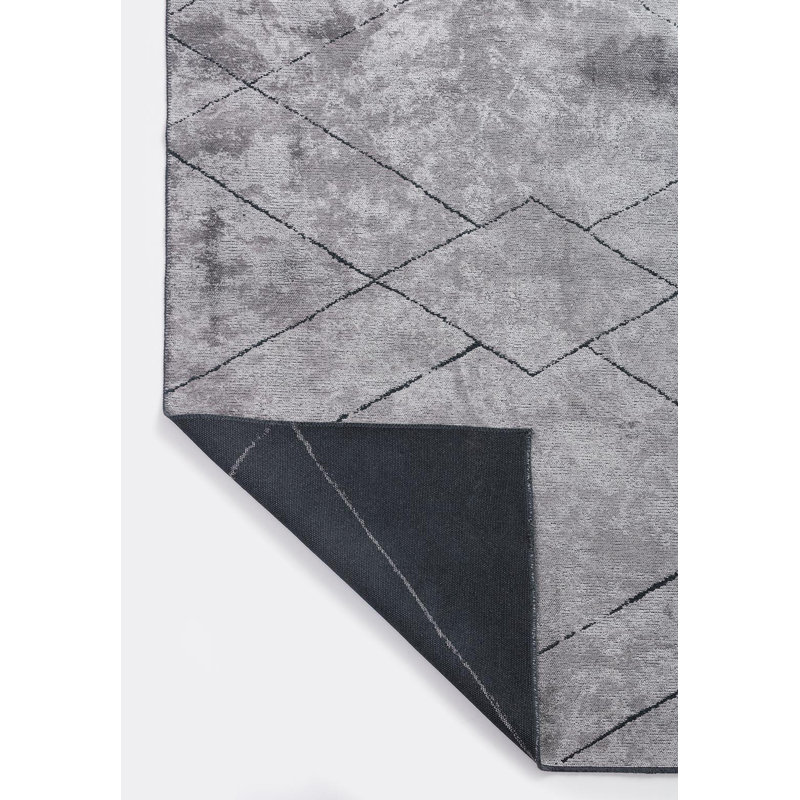 Rapture Abstract Area Rug in Gray, Rectangle 6'7" x 8'3"
