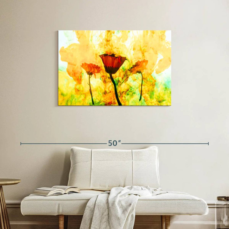 Glacis floral Avery abstrait, H 24 po x l 36 po