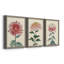 «Chrysanthemum Woodblock I», ensemble de 3 peintures sur toile encadrées-2042041060-2042041063