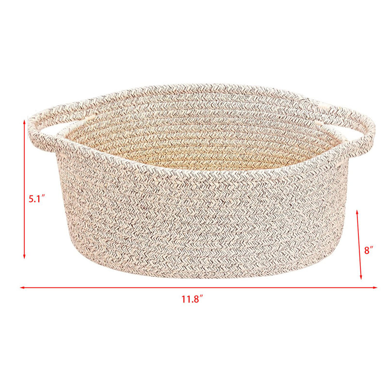 Small Woven Storage Basket with Handles