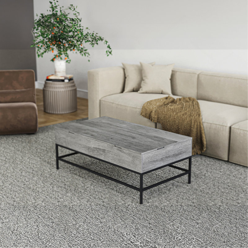 Table basse à plateau relevable gris
