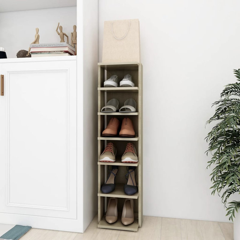 6 Pair Flip Down Shoe Storage, Sonoma Oak