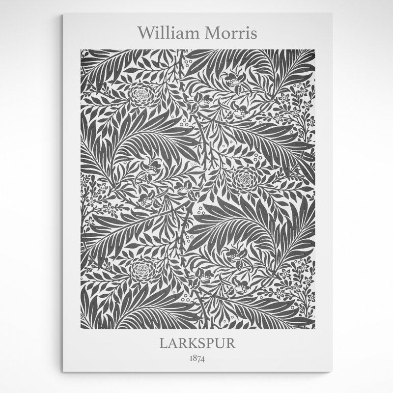 Larkspur Pattern By William Morris (1874) by William Morris - Print on Canvas, 117cm H x 81cm W x 4cm D