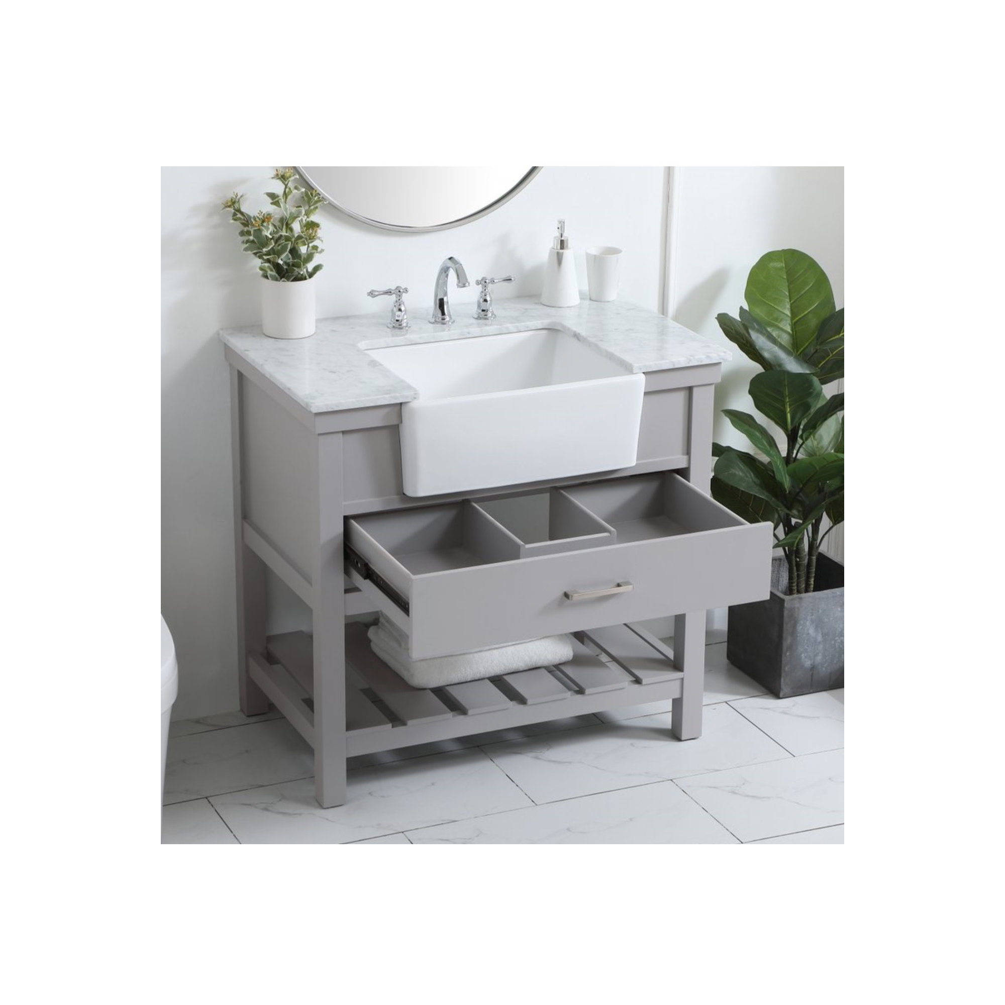 Pelaghia 36'' Single Bathroom Vanity, Gray