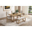 Ensemble de table de salle à manger 6 pièces pour 6, table de cuisine en bois de 60 po et 4 chaises avec banc et base en tréteaux pour la cuisine et la salle à manger-1770933643