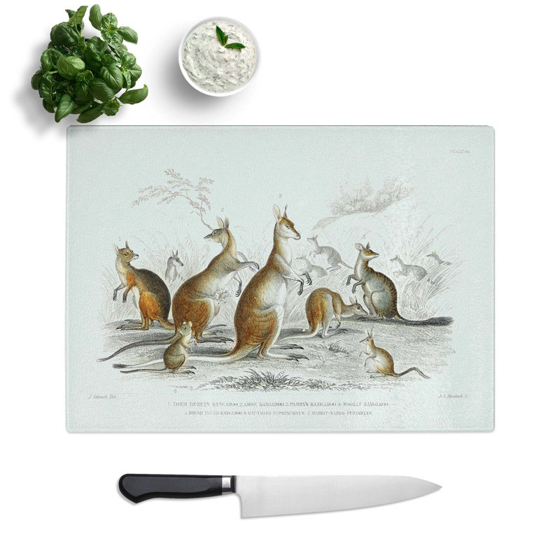 Glass Kangaroos by Oliver Goldsmith Chopping Board, 28.5 cm W x 20 cm L