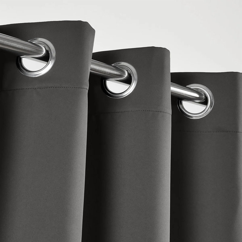 Premium Blackout Eyelet Curtain Panels - Thermal Insulated, Noise Reducing Grommet Room Darkening Window Curtains for Bedroom and Living Room