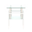Mobilier de table carré en verre trempé Modern Living, transparent / blanc, L 18,16 po x l 18,16 po H 20,5 po, capacité de 150 lb, facile à assembler et à nettoyer soigneusement et efficacement / blanc-200425606