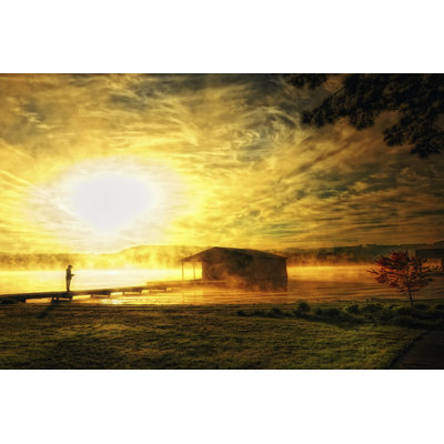 Fishin On The Pier by Danny Head - Wrapped Canvas Print