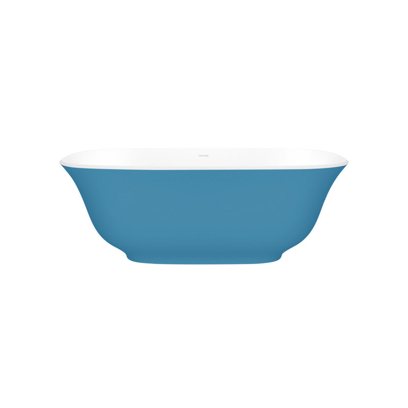 Amiata 59.75" x 28.625" Freestanding Soaking Bathtub with Void, Matted White, Yellow Gray - Matte