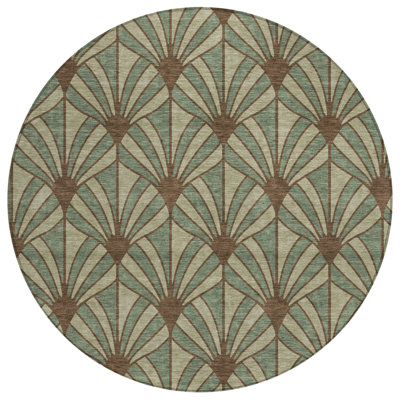 Machine Washable Indoor/Outdoor Lipman ACN2426 Mid-Century Modern Rug