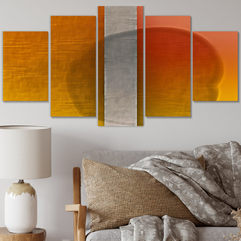 «Finding Balance Elementary Abstract», impression d'art mural abstrait paysage - 5 panneaux