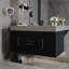 Meuble-lavabo flottant simple 39,4 po avec comptoir en faux marbre, lavabo en céramique, 2 tiroirs en bois massif multicouches et 2 armoires