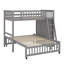 Lit superposé simple au-dessus de double en bois avec tiroirs et tablettes flexibles, lit inférieur avec roulettes-1263415754