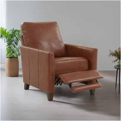 Fauteuil inclinable moderne en similicuir Pablo Caramel