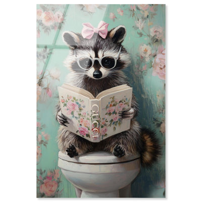 Art floral pour salle de bain Petite Floral Raccoon Glam