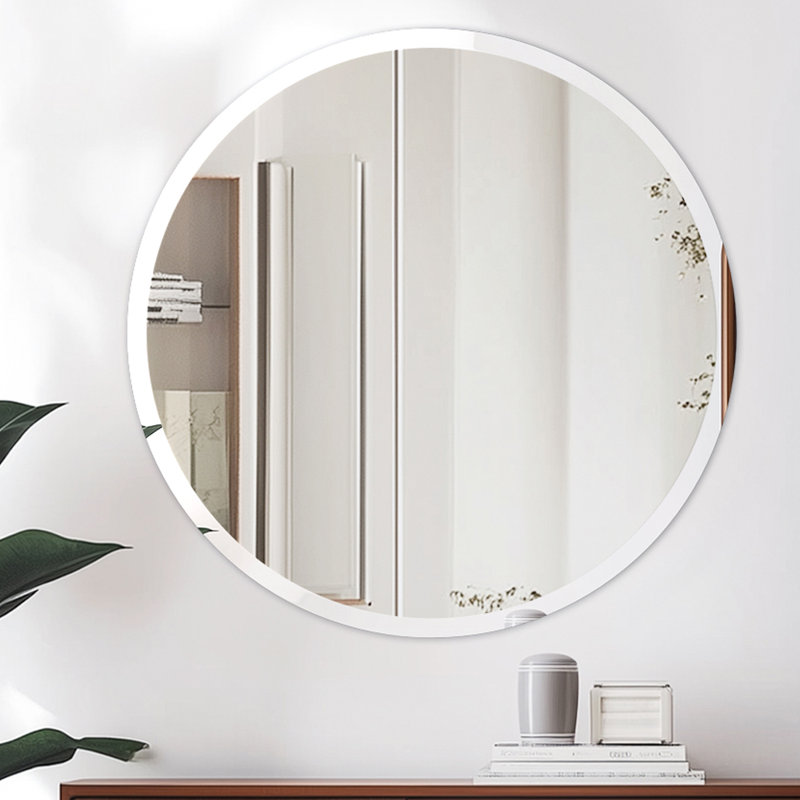 Rithi Round Flat Wall Mirror, 80 cm H x 80 cm W