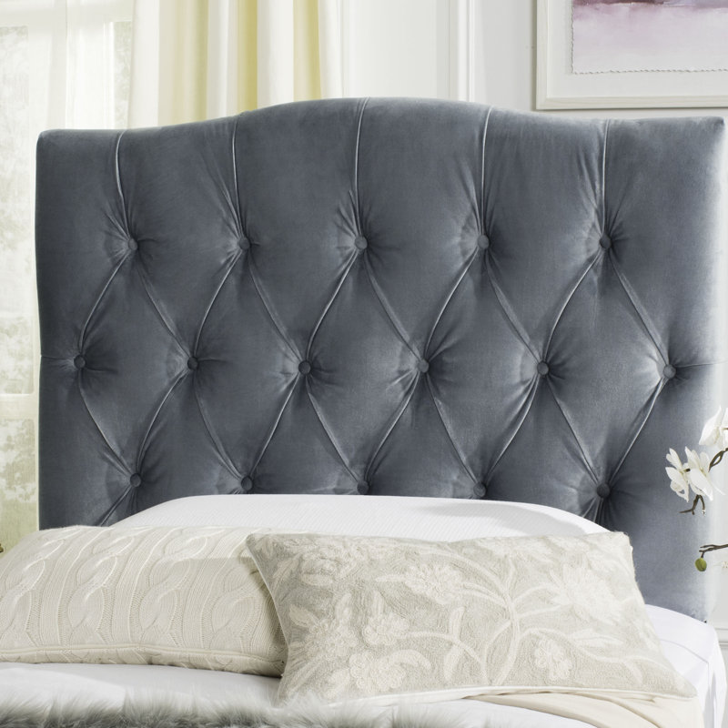 Nicastro Upholstered Panel Headboard, Twin, Cotton Wedgewood Blue