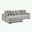 Canapé modulaire en L Corduroy avec coussins et repose-pieds-1804937492
