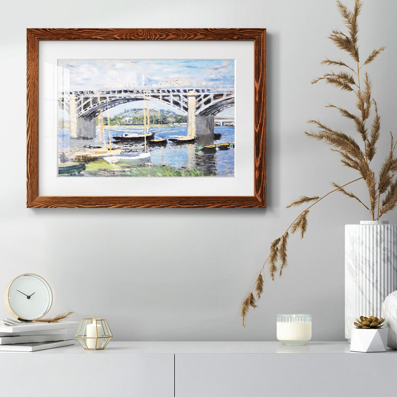 Le pont sur la seine, 1874 - reproduction d'un seul cadre photo, Érable, H 22 po x l 32 po
