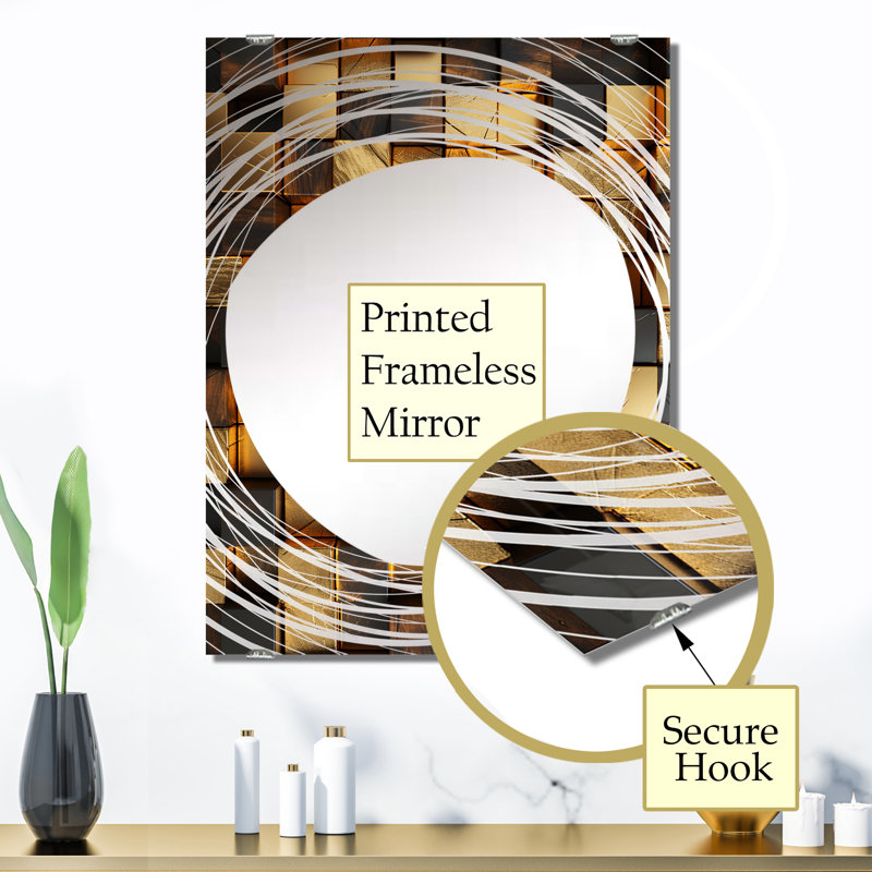 Gielarowski - Miroir mural géométrique abstrait MIR137080, 32 po x 24 po