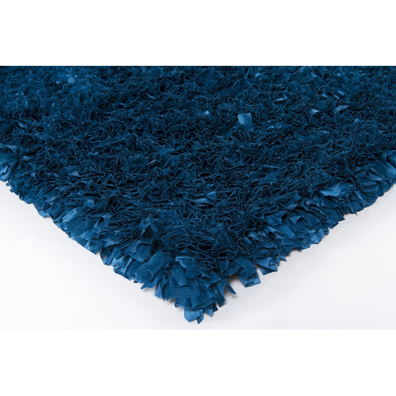 Tapis bleu à poils longs Arrisson, 3 pi 6 po x 5 pi 6 po