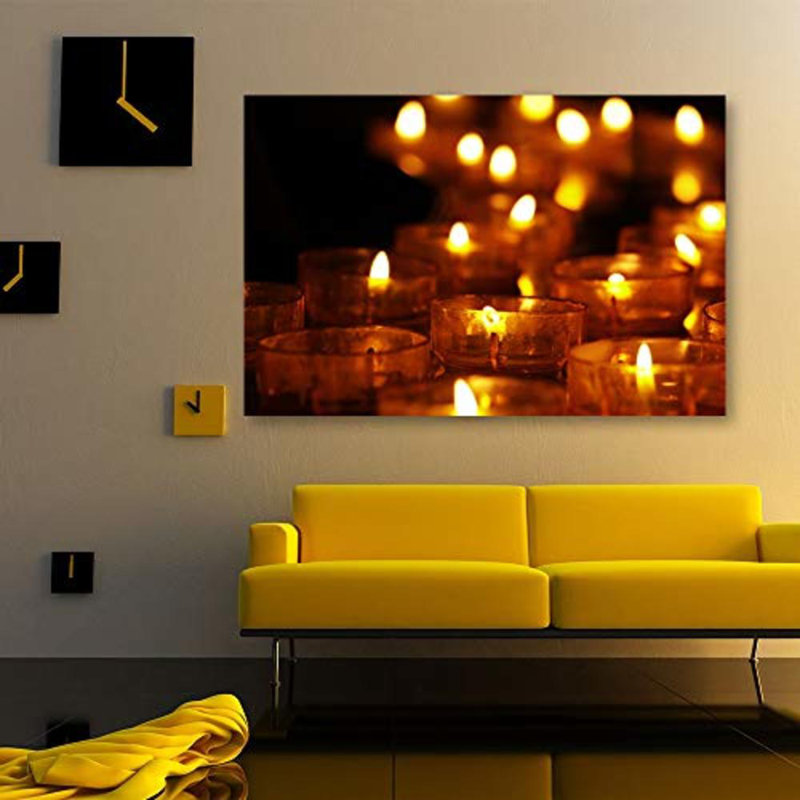 Christmas Holiday Celebration Candles X01 - Photographie sur toile tendue, H 24 po x l 32 po