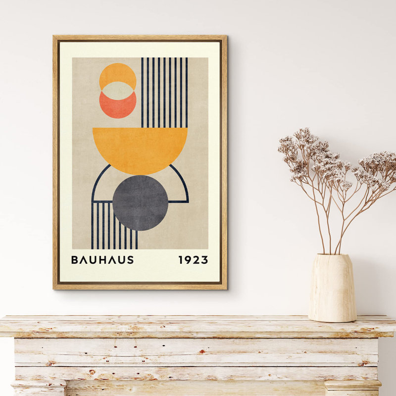 Oeuvre classique moderne Mid Century Boho Bauhaus, H 36 po x l 24 po, Naturel