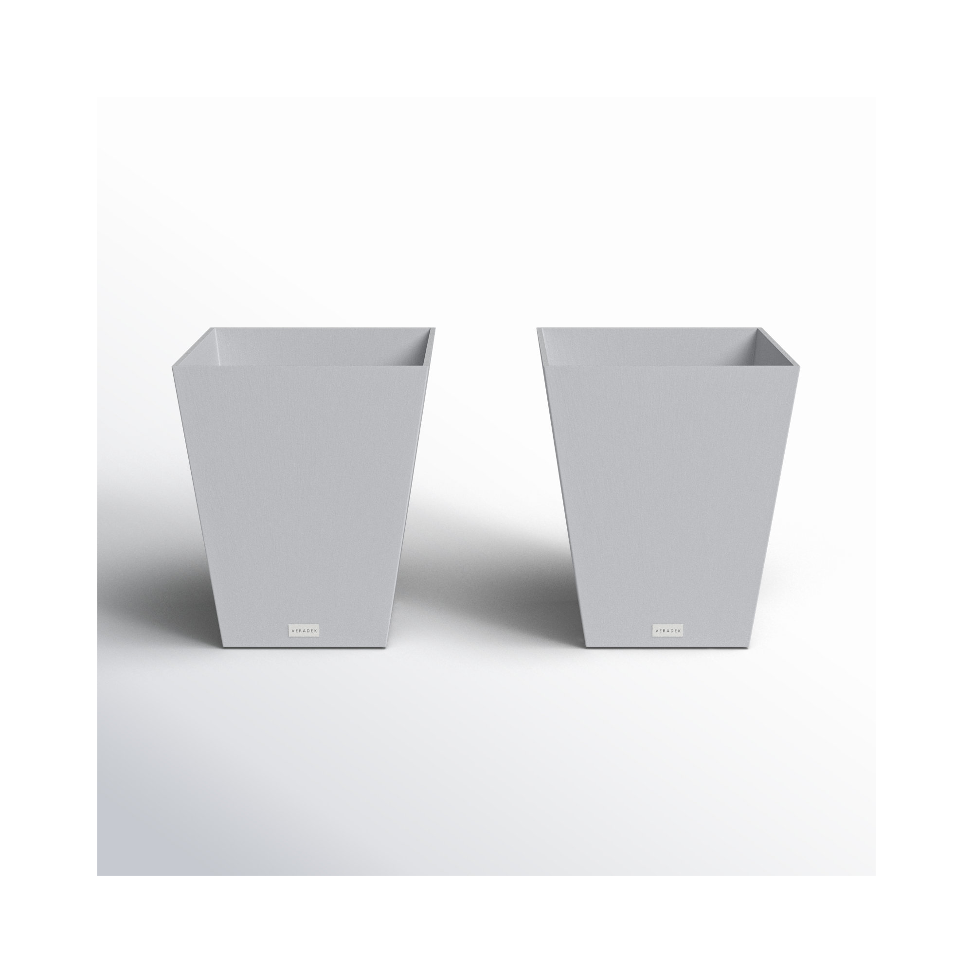 Pure Series Nobleton Planter, 2, 22" H x 19" W x 19" D, Charcoal Gray