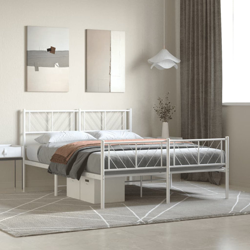 Nelvie Metal Bed, Small Double (4'), Black 1