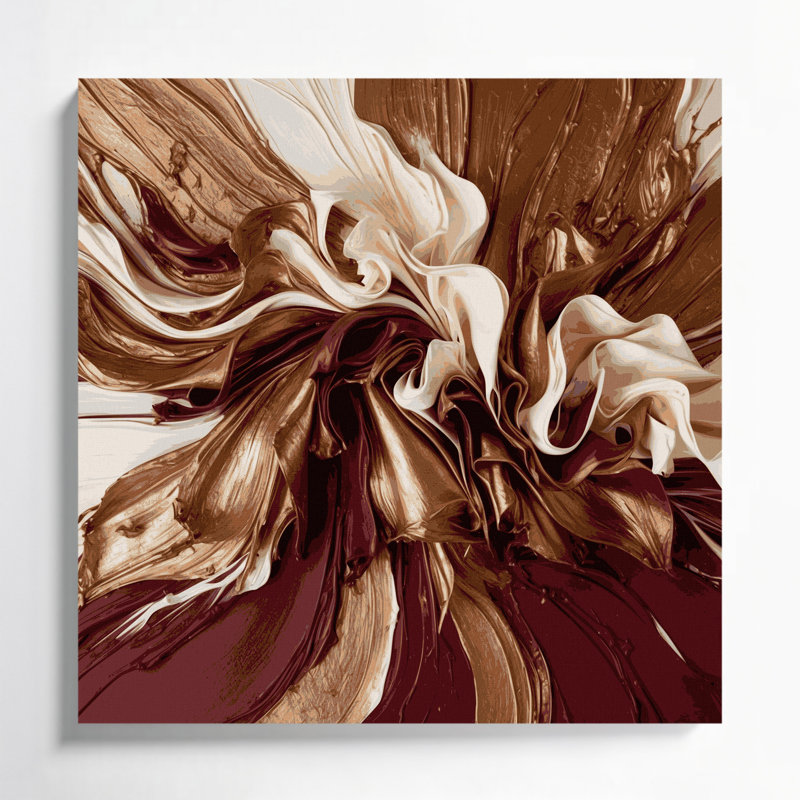 «Lyrical Abstraction 8», art mural sur toile brune, H 16 po x l 16 po