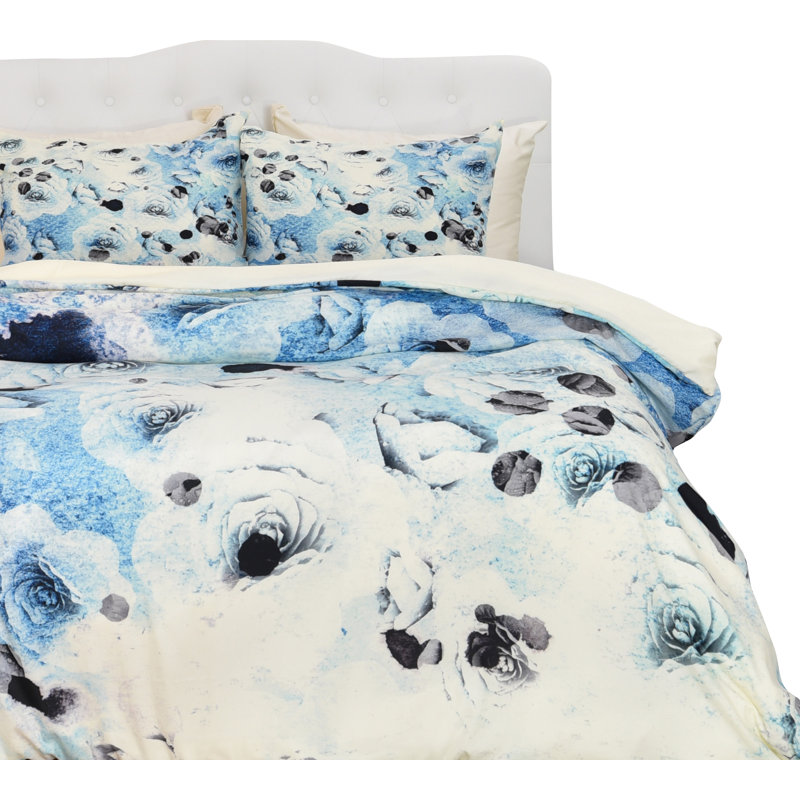 Ensemble de housse de couette Cayen Casablanca Roses, Housse de couette pour grand lit et 2 taies décor