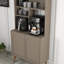 Bar à café moderne, finition atlas et noyer, 32,0 x 79,1 x 13,8 pouces | 100% panneau de particules enduit de mélamine, épaisseur: 0,7 pouce | Plusieurs tablettes, design élégant et fonctionnel pour le divertissement à domicile-1118210634